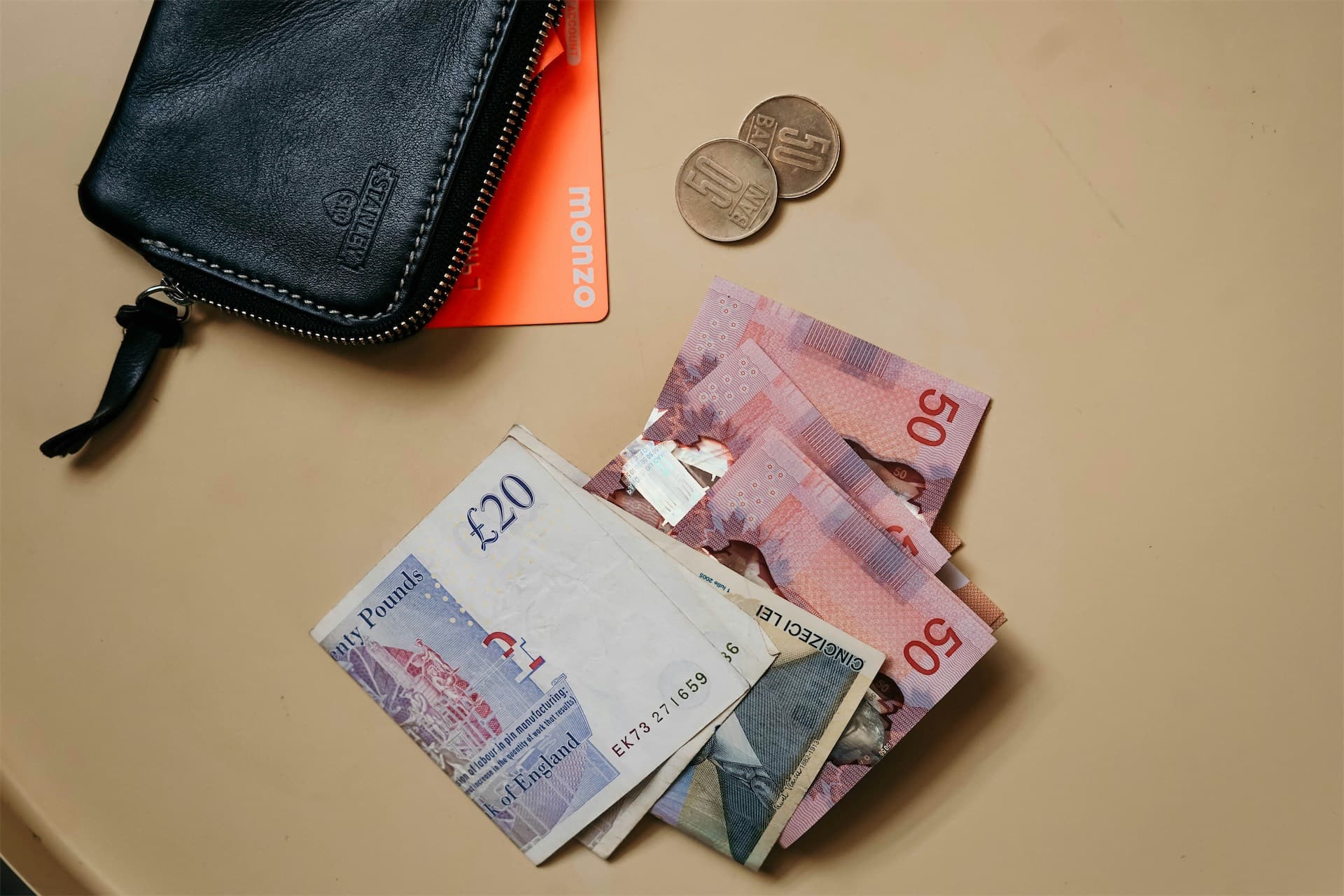 Money, wallet and coins